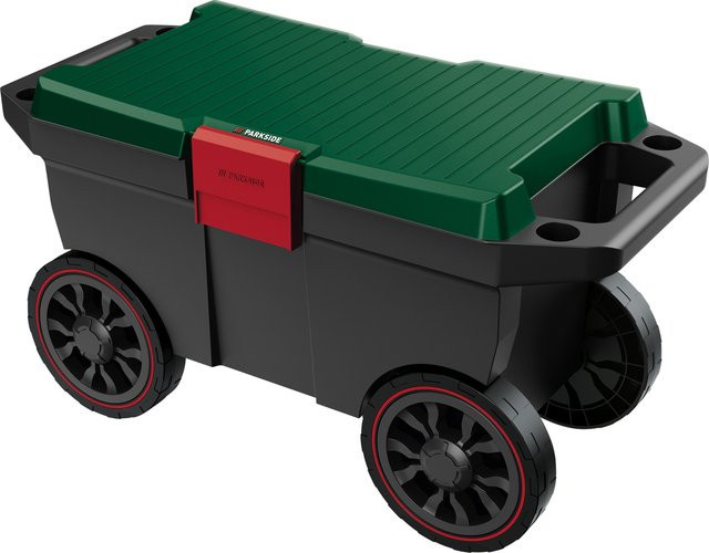 PARKSIDE Mobiler Gartenhocker aus recyceltem Polypropylen mit Rollen und integriertem Staukissen für Garten und Gewächshaus - Bild 1