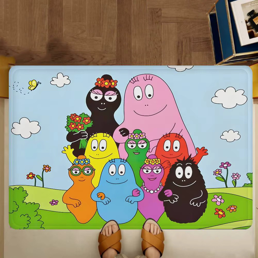 Barbapapa Familie Cartoon Fußmatte im Nordic Stil, rutschfest, Multicolor - Bild 2