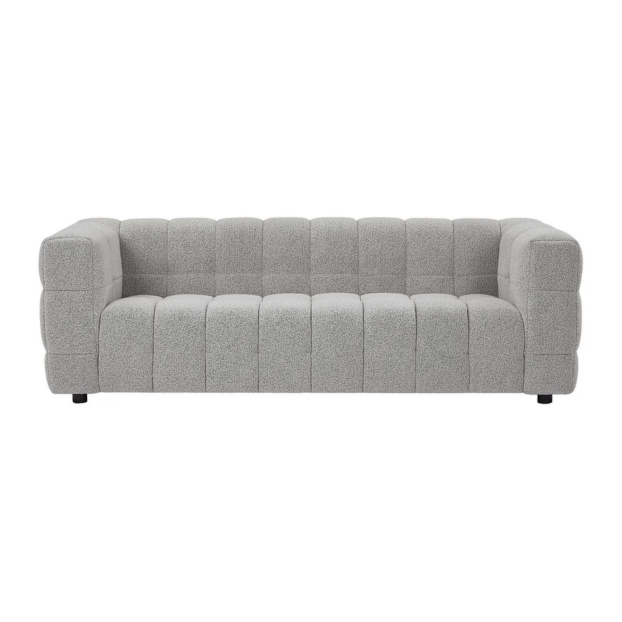 Vente-unique Sofa Lerici in Hellgrau mit Bouclé-Stoff, Breite: 213 cm - Bild 2