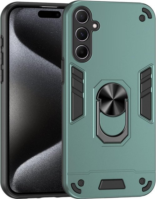 Stoßfeste Militär-Schutzhülle mit Ringständer für Samsung Galaxy A57 A37 A17 A07 A56 A36 A26 A16 5G in Schwarz - Bild 1