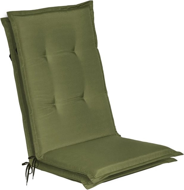 Beautissu 2er Set Gartenstuhlauflage Loft HL in Olivegrün, B: 120 cm, T: 50 cm, H: 6 cm - Bild 1