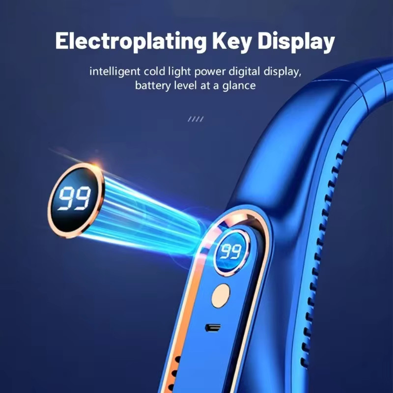 VIKEFON Halsventilator ohne Rotorblätter, Mini, Weiß, USB-aufladbar, leise mit Digitalanzeige und 5 Leistungsstufen - Bild 6
