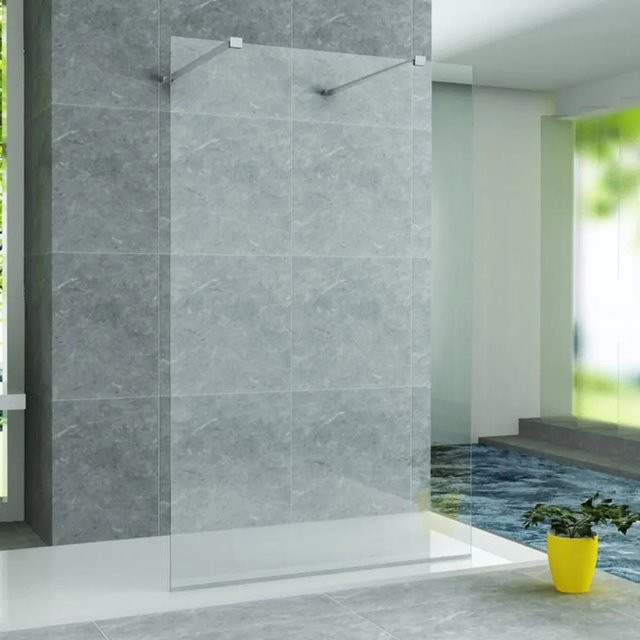 Aloni Walk-In Duschwand Klarglas mit Easy-Clean-Beschichtung, Farbe: Transparent, B: 100 cm, H: 200 cm, Glasstärke: 8 mm - Bild 1