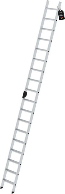 PROREGAL Stufen-Anlegeleiter ohne Traverse, 18 Stufen, Silber - Bild 1