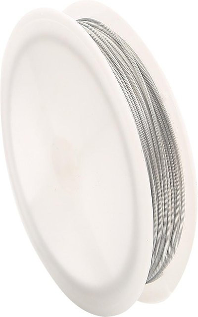 Beadia Accessories Tigerschwanz-Perlendraht, Edelstahl, 0,6 mm, 13 m, silber - Bild 1