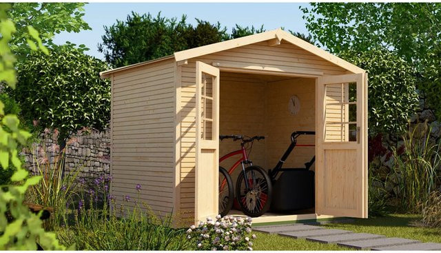 Weka Gartenhaus 218 Gr. 3 mit wekaLine Satteldach in Natur und Beige, B/H/T: 301 x 234 x 235 cm - Bild 1