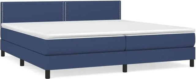 vidaXL Boxspringbett mit Matratze Hybrid-Design in Blau, B/T: 200 x 200 cm - Bild 1