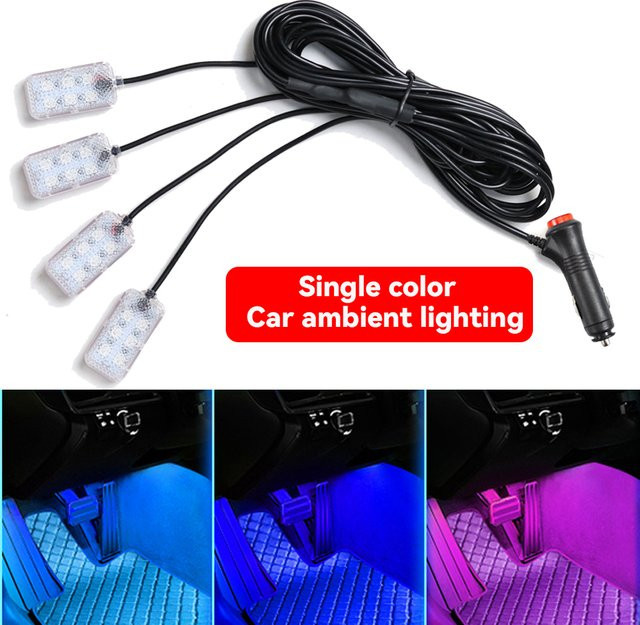WUMFIRE LED Auto Innenbeleuchtung Neon Fußlicht mit USB-Anschluss zur dekorativen Hintergrundbeleuchtung - Bild 1