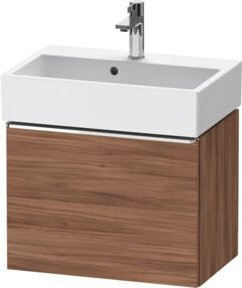 Duravit Waschtischunterschrank D-Neo Compact in Nussbaum Natur mit Chrom, B/T/H: 58,4 x 37,2 x 44 cm - Bild 1