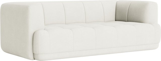 HAY Quilton 2 Sitzer Sofa in Weiß mit Textilbezug und Quilting-Optik - Bild 1