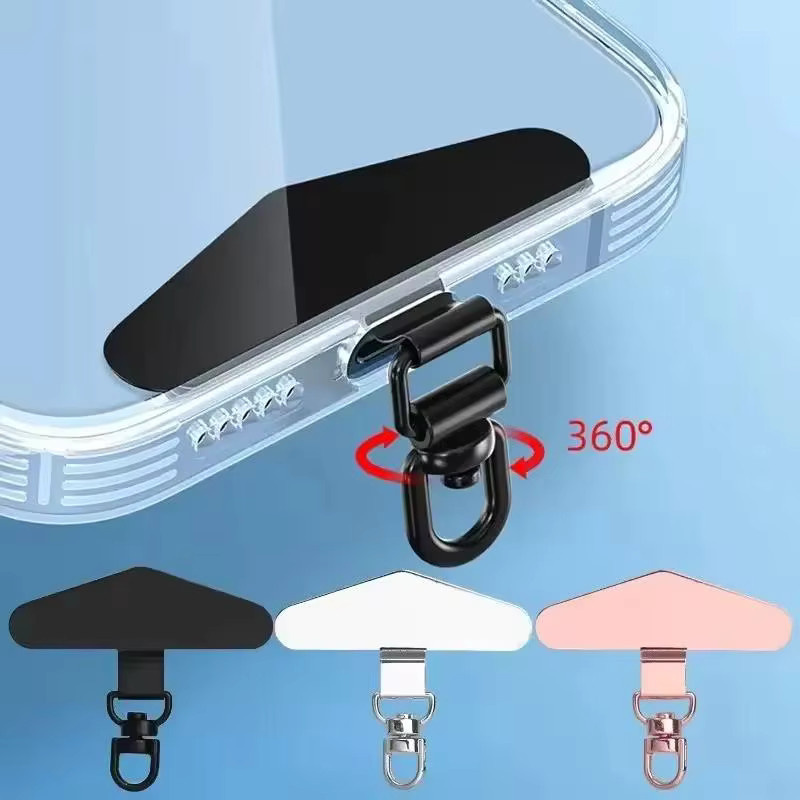DYM Handy Lanyard Patch aus Metall mit 360 Grad Rotation in Schwarz für universelle Smartphone-Sicherheit - Bild 2