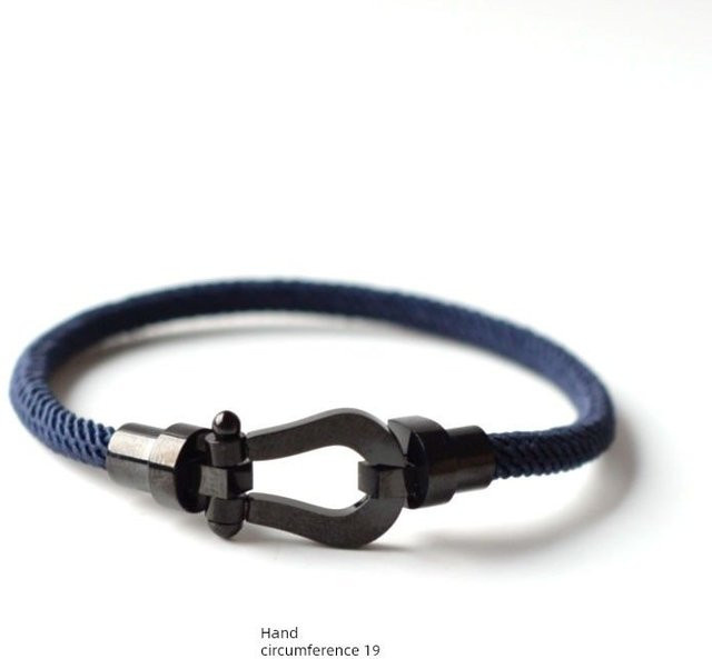 Armband, handgeflochten, Navy Blue, Schwarz, Unisex, 19 cm - Bild 1