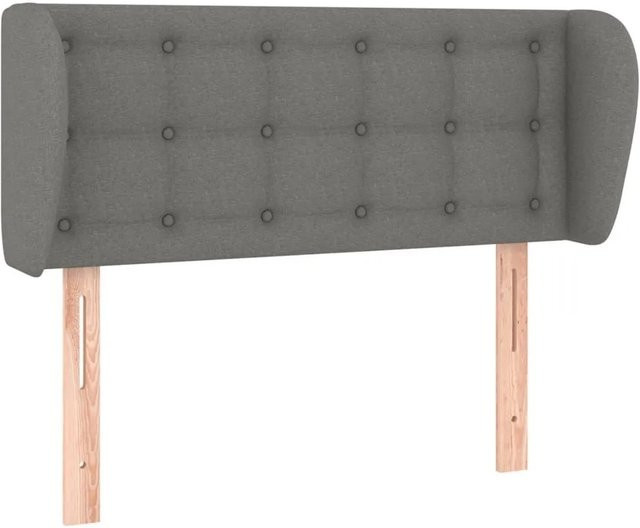 vidaXL Kopfteil mit Ohren in Dunkelgrau aus Stoff, B/T/H: 93 x 23 x 78/88 cm - Bild 1