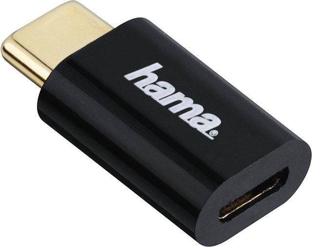 Hama Adapter Micro-USB auf USB Type-C-Stecker, Schwarz - Bild 1