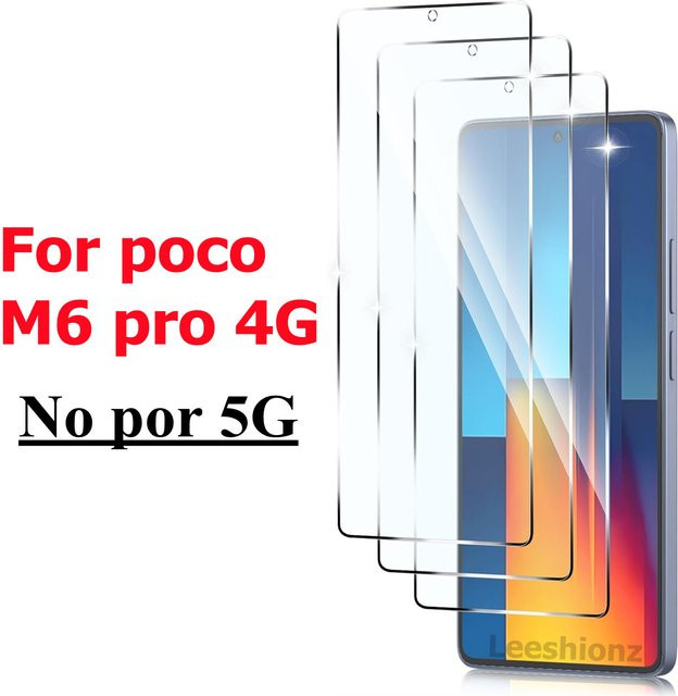 Xiaomi Displayschutzfolie aus gehärtetem Kristallglas für Poco M6 Pro 4G, 6,67 Zoll, Transparent - Bild 1