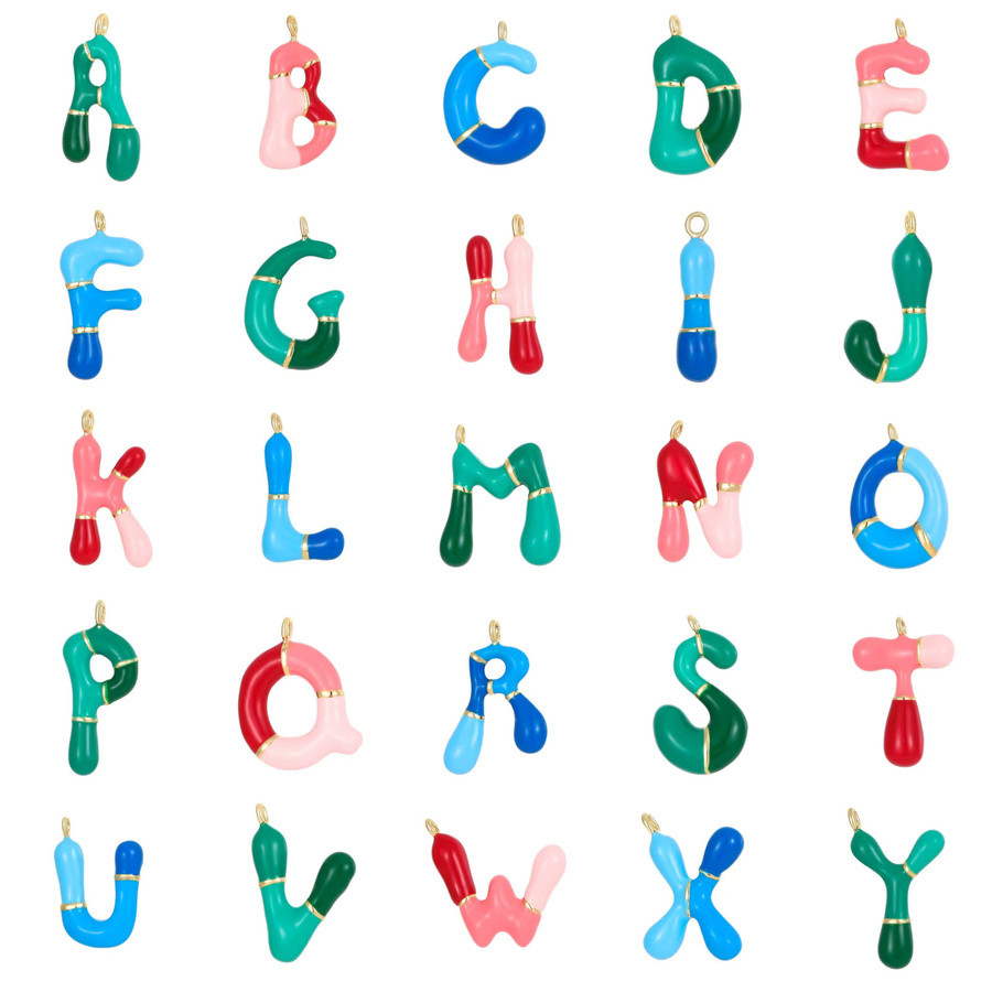 Erpels Halskette, Emaille-Blasenballon-Alphabet, Bunt, Damen - Bild 2
