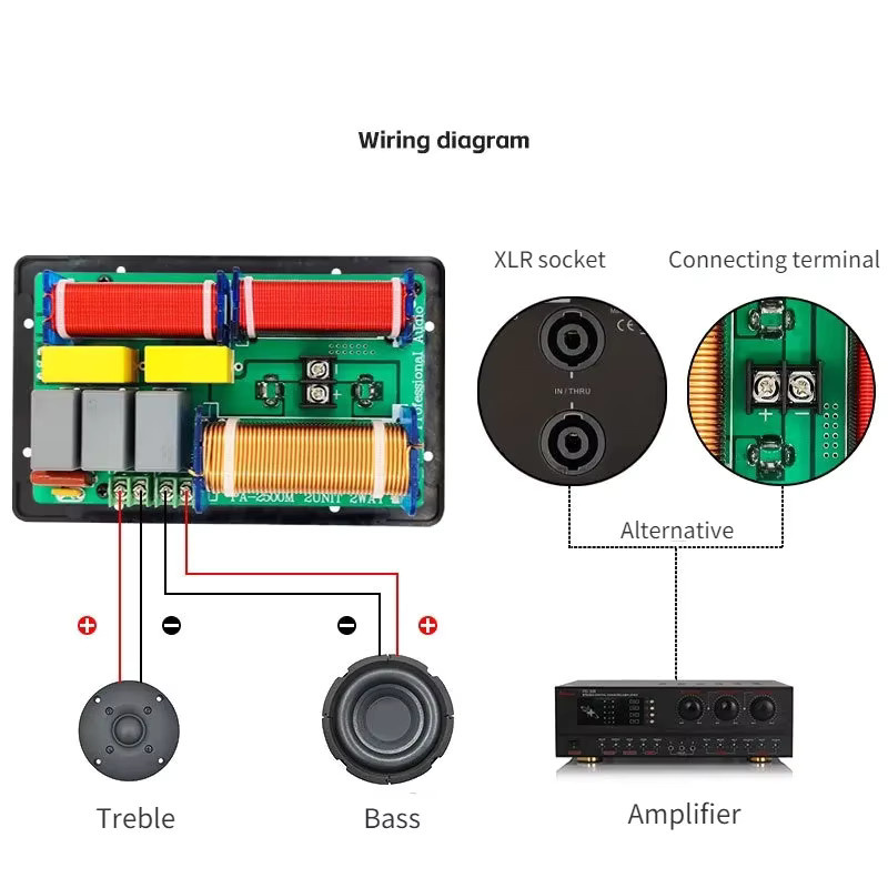 PXSW 800 W 2-Wege Hifi Frequenzweiche für Lautsprecher DIY mit Höhen- und Bassfilter - Bild 5