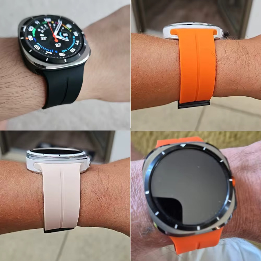 Uhrenarmband Silikon, Magnetschnalle, Schwarz, Samsung Galaxy Watch 7 Ultra 47 mm - Bild 5