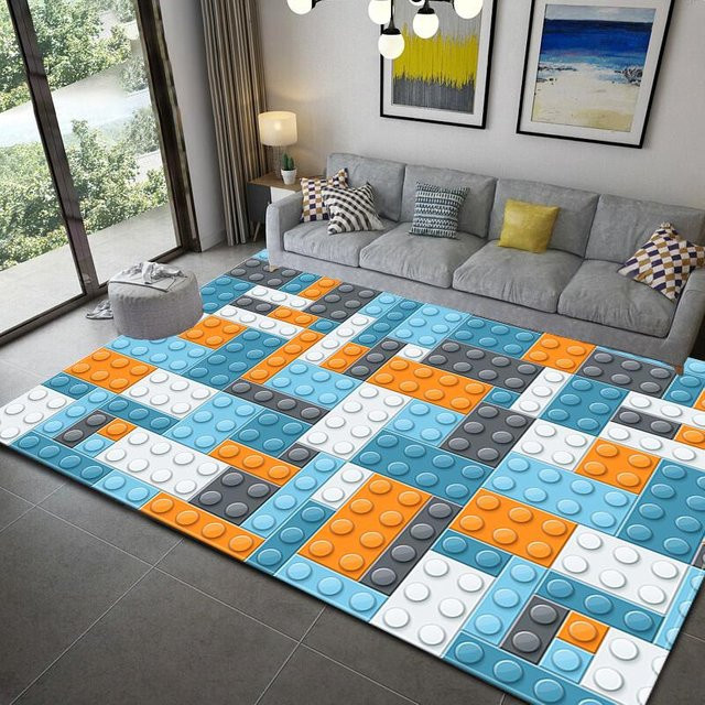 Magic Zhu Geometrischer Teppich mit Block-Muster in Multicolour, B/B: 120 x 160 cm - Bild 1