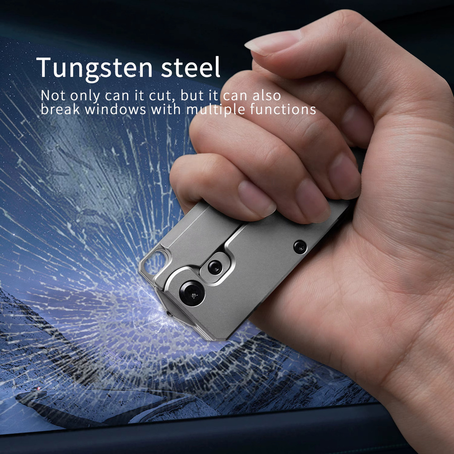 TGZUO 2-in-1 Multifunktionswerkzeug aus Titanlegierung, antistatischer Kamm und EDC-Werkzeug, grau - Bild 4