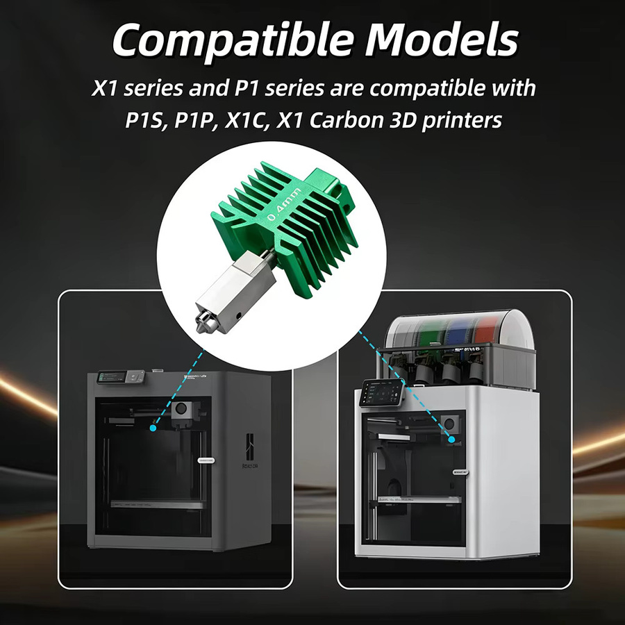 Bambu Lab Hotend-Kit mit einteiliger Wolframkarbid-Stahldüse für X1, X1C, P1P und P1S 3D-Drucker - Bild 3