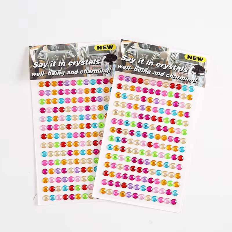 ZYF Bunte Diamant-Kristall-Aufkleber für Fotoalben und Dekoration, Runde Mini-Kristall-Klebeaufkleber in Mehrfarbig - Bild 2