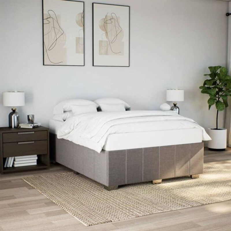 Polsterbett vidaxl in Taupe meliert aus Stoff und Holzwerkstoff, B/T: 160 x 200 cm - Bild 1