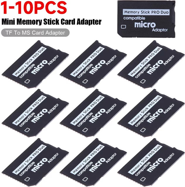 APWIKOGER Micro SD auf MS Pro Duo Adapter in Schwarz für PSP Memory Cards - Bild 1