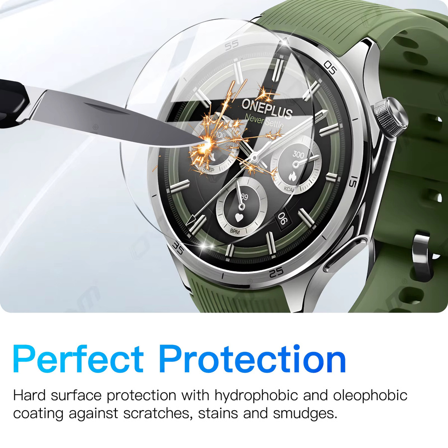 OnePlus Watch 3 Displayschutzfolie aus gehärtetem Glas, 9H Premium Clear HD, transparent - Bild 3
