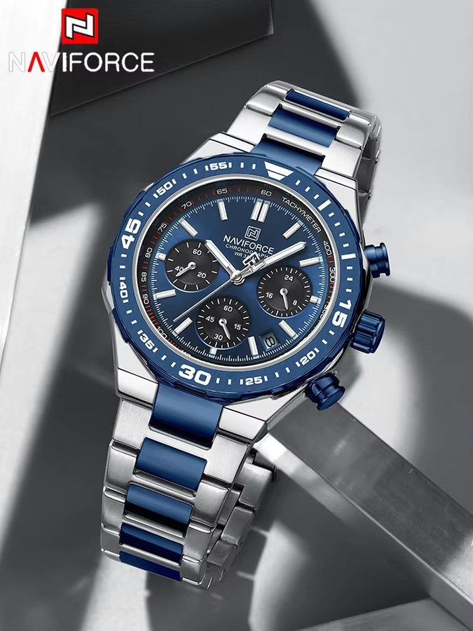 NAVIFORCE Chronograph Armbanduhr, Quarz, Edelstahl, Herren - Bild 5