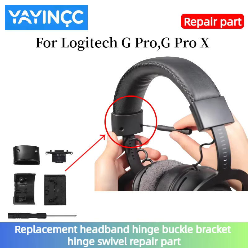 YAYINCC Ersatz Stirnband Scharnier Schnalle Halterung für Logitech G Pro und G Pro X Kopfhörer in Schwarz - Bild 2