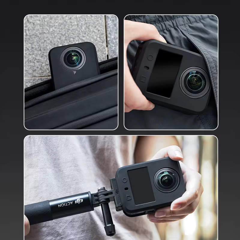 DJI OSMO 360 Silikonhülle mit Displayschutzfolie in Schwarz - Bild 6