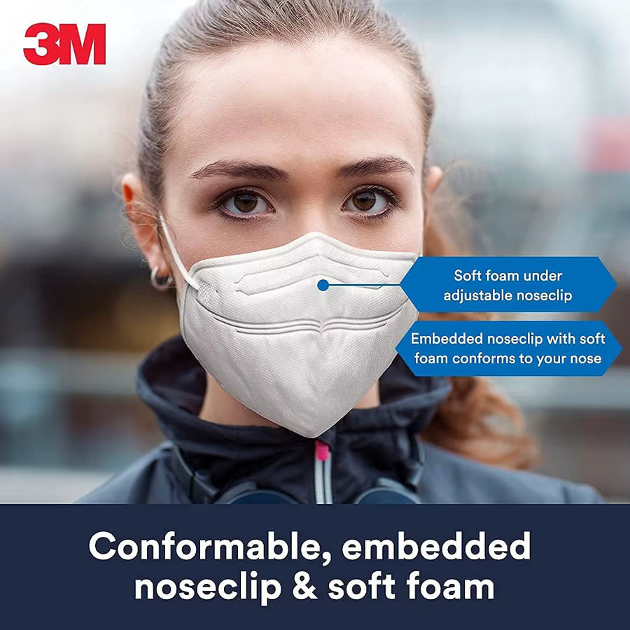 3M 9513 Komfortmaske KN95 in Weiß mit 3D-Stereoskopischer Filtration für Erwachsene - Bild 3