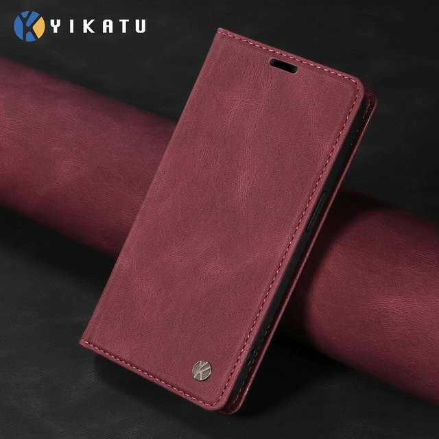 Sunjolly Flip Wallet Handyhülle für VIVO V40 V30 V29 V27 SE Pro und X100 Pro 5G in Weinrot - Bild 1