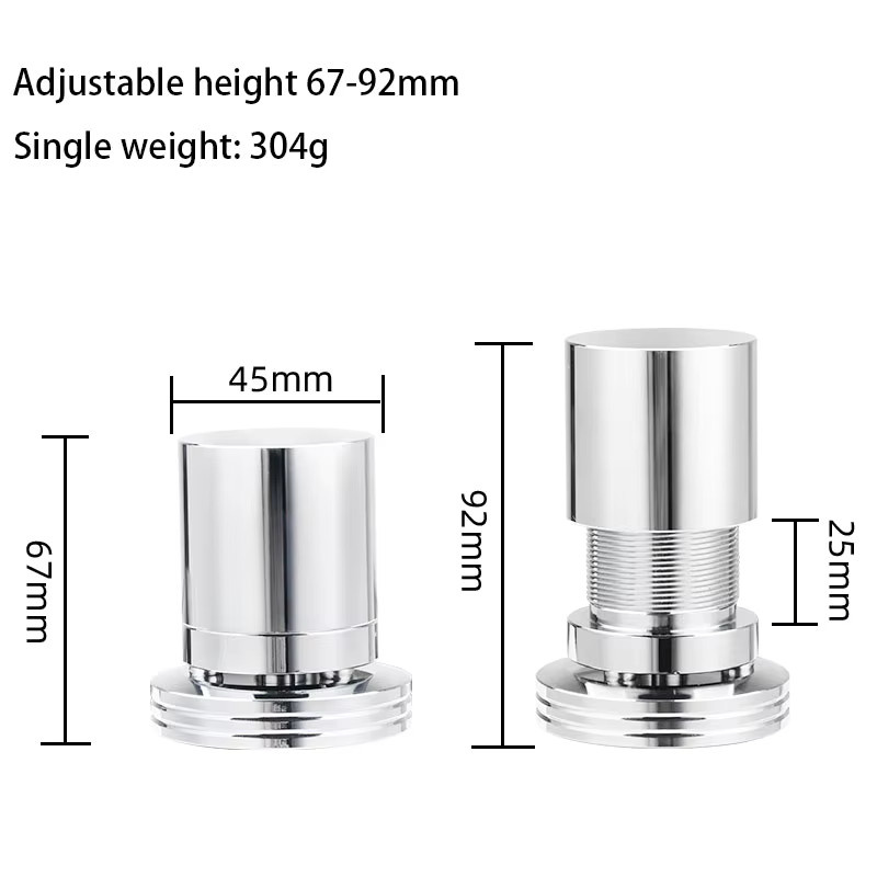 ATAUDIO HiFi Audio Isolation Füße aus Aluminiumlegierung in Silber zur Höhenverstellung für Verstärker, Lautsprecher und DAC - Bild 3