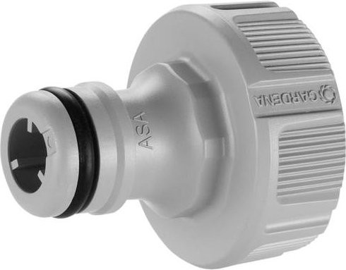Gardena Hahnverbinder aus Kunststoff mit Anti-Splash-Funktion, Grau, 3/4 Zoll - Bild 1