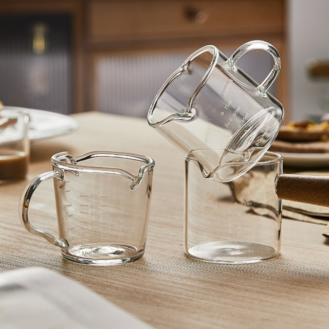 Hitzebeständiger Espresso-Messbecher aus Glas, transparent, 70 ml - Bild 1