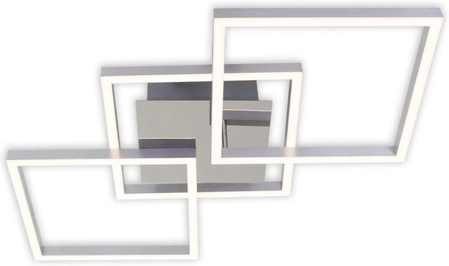 Brilo LED-Deckenleuchte Frame in Silber, dimmbar, B/T/H: 76,3 x 36,8 x 7,3 cm - Bild 1