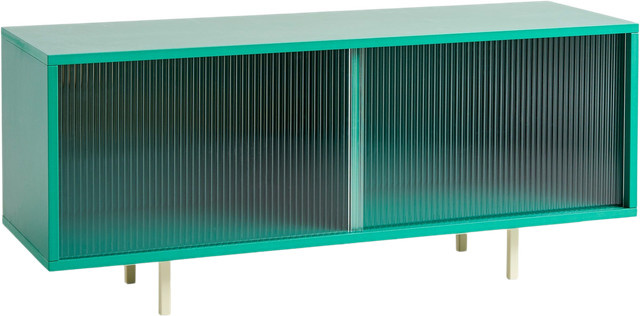 HAY Colour Cabinet M mit Glastüren in Türkis aus Valchromat, MDF und Stahl - Bild 1