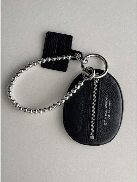Schlüsselanhänger Leder, Schwarz, Unisex - Bild 1