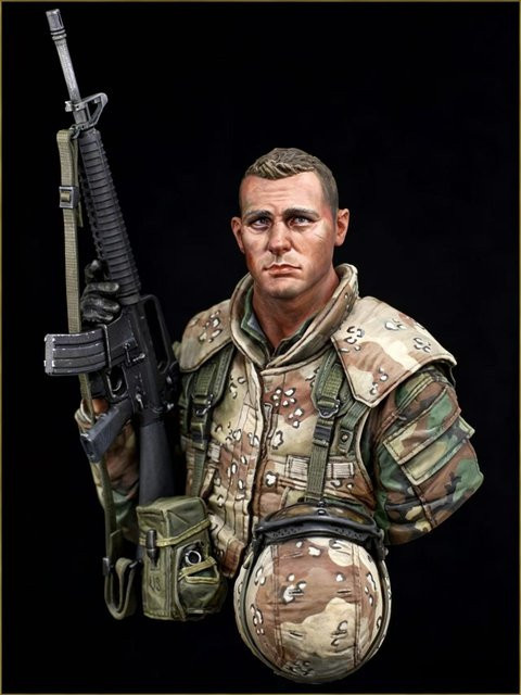 LISM US-Marine Militär Resin-Büste, Modellbausatz, Maßstab 1:10 - Bild 1