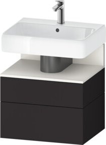 Duravit Waschtischunterschrank Qatego in Weiß Matt/Grau mit 1 Schrank und 1 Auszug, B/T/H: 59 x 47 x 59 cm - Bild 1