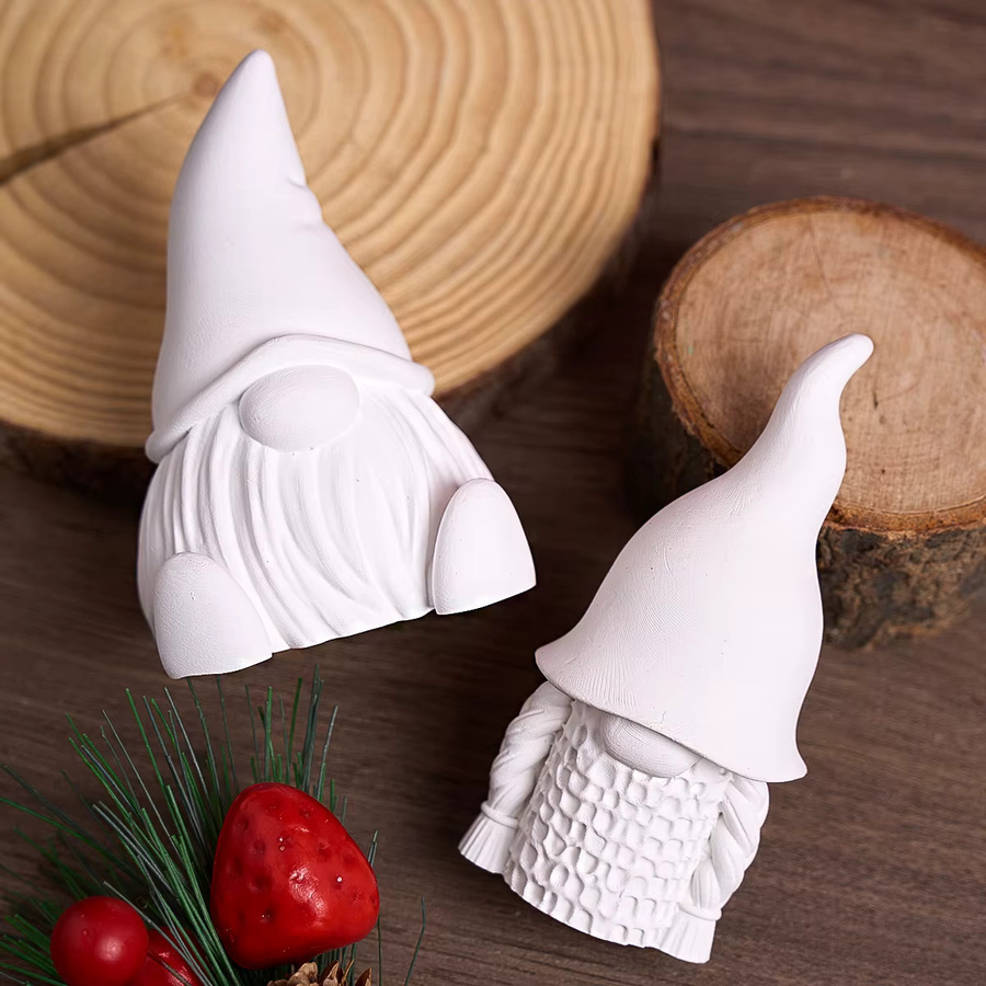 UDOCOOL Silikonform Gesichtslose Zwerge für DIY Weihnachtsmann Duftkerzen Seife und Gips in Weiß - Bild 5