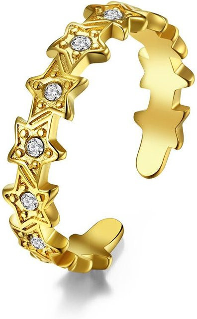 YIRAN Jewelry 5 Offener Ring, Titanstahl, Sterne, Diamanten, Unisex - Bild 1