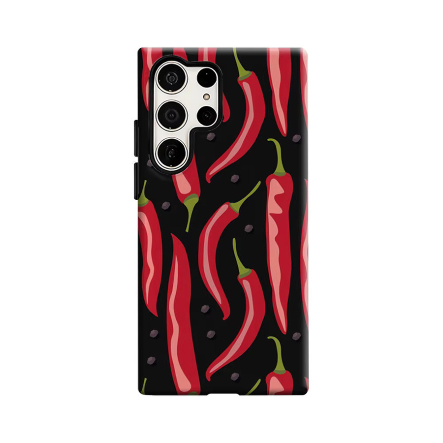 Stoßfeste Doppelschicht Handyhülle Würzige Chili-Pfeffer Fiesta für Samsung Galaxy S25 Ultra, S24, S23 Ultra und Plus in Multicolour - Bild 6