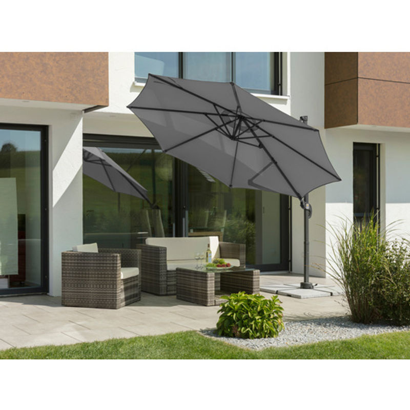 Schneider Rhodos Junior Ampelschirm aus Aluminium in Anthrazit mit Durchmesser: 300 cm - Bild 4