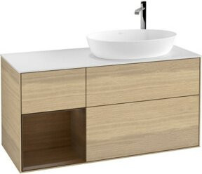 V&B Waschtischunterschrank Finion mit Wandbeleuchtung, Farbe: Weiß, Breite: 120 cm, Tiefe: 50,1 cm, Höhe: 50,1 cm - Bild 1
