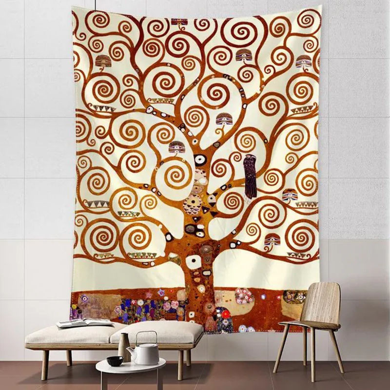 Levensboom Wandbehang von Binchi Outdoor Equipment – Abstraktes Bohemian Design mit Engel-Motiv, Mehrfarbig, Breite: 95 cm, Höhe: 73 cm - Bild 1