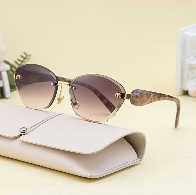 Mercelyn M-Sonnenbrille, randlos, quadratisch, braun, Unisex - Bild 1