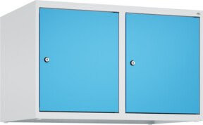 C+P Aufsatzschrank 7035/5012 mit Zylinderschloss und 2 Abteilen, B/H/T: 50 x 80 x 50 cm, Stahl in Grau und Blau - Bild 1
